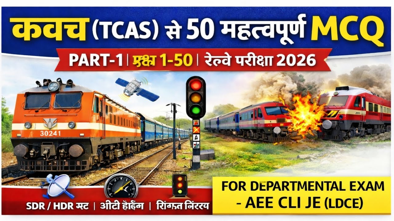 KAVACH (TCAS) से 50 महत्वपूर्ण MCQ | PART-1 | प्रश्न 1-50 | Railway Departmental Exam