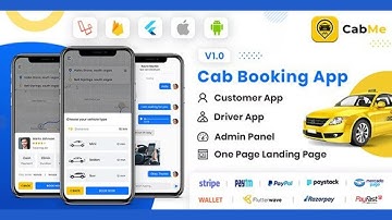 CabME - Flutter Complete Taxi Booking Solution || Make Taxi Booking App with website || user, driver