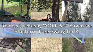 Review Trekassy 700lb 60 Skycurve Platform Tree Swing for Kids and Adults Wear- Resistant with 2 Ha