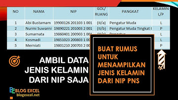 Cara membuat daftar jenis kelamin berdasarkan NIP PNS