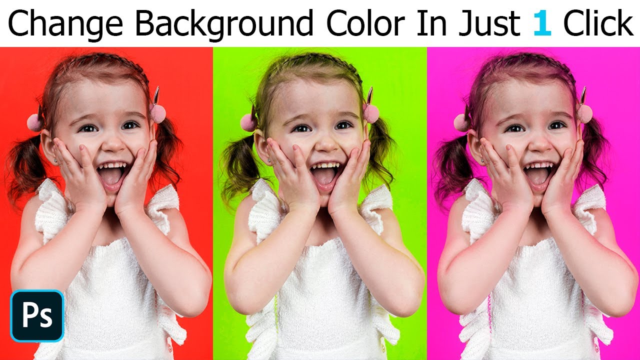 How To Change Background Color in Photoshop just 1 click (Fast & Easy!)