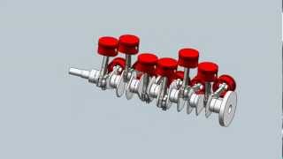 Solidworks V12 engine animation (Not rendered)