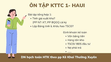 Ôn tập KTTC 1- Bài tập tổng hợp 1 (Tính giá xuất kho; tính khấu hao TSCĐ; định khoản kế toán)