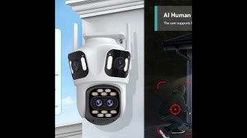 Wifi Camera  4 Lens 4 Screen 8X Hybrid Zoom AI Auto Tracking Linkage Video Bluetooth Security