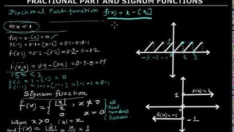Representation of fractional part and signum functions  with graph