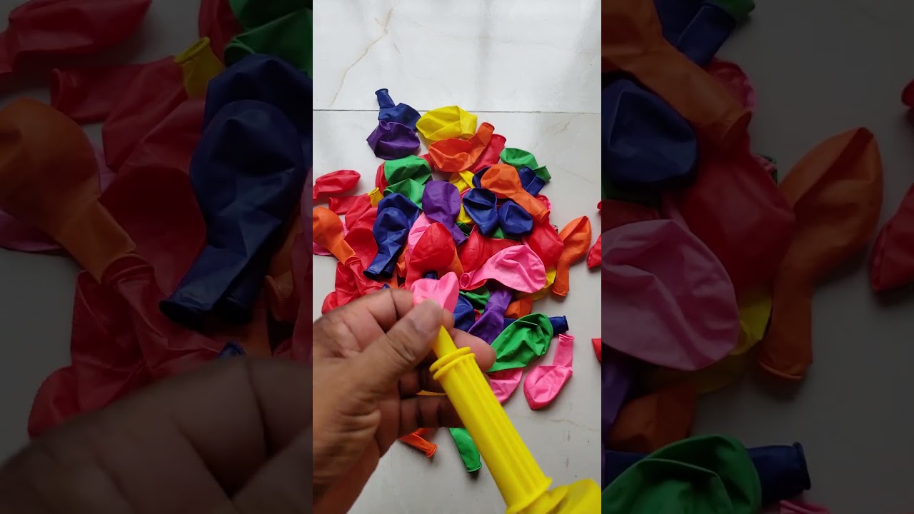 Satisfying Balloon Blow Up With Rainbow Polka Dots 