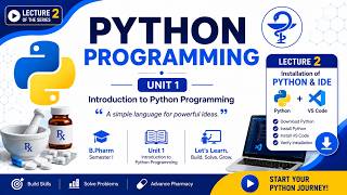 BP101T | Basic of Python Programming for Pharmaceutical sciences | Lecture 2 | Chapter 1