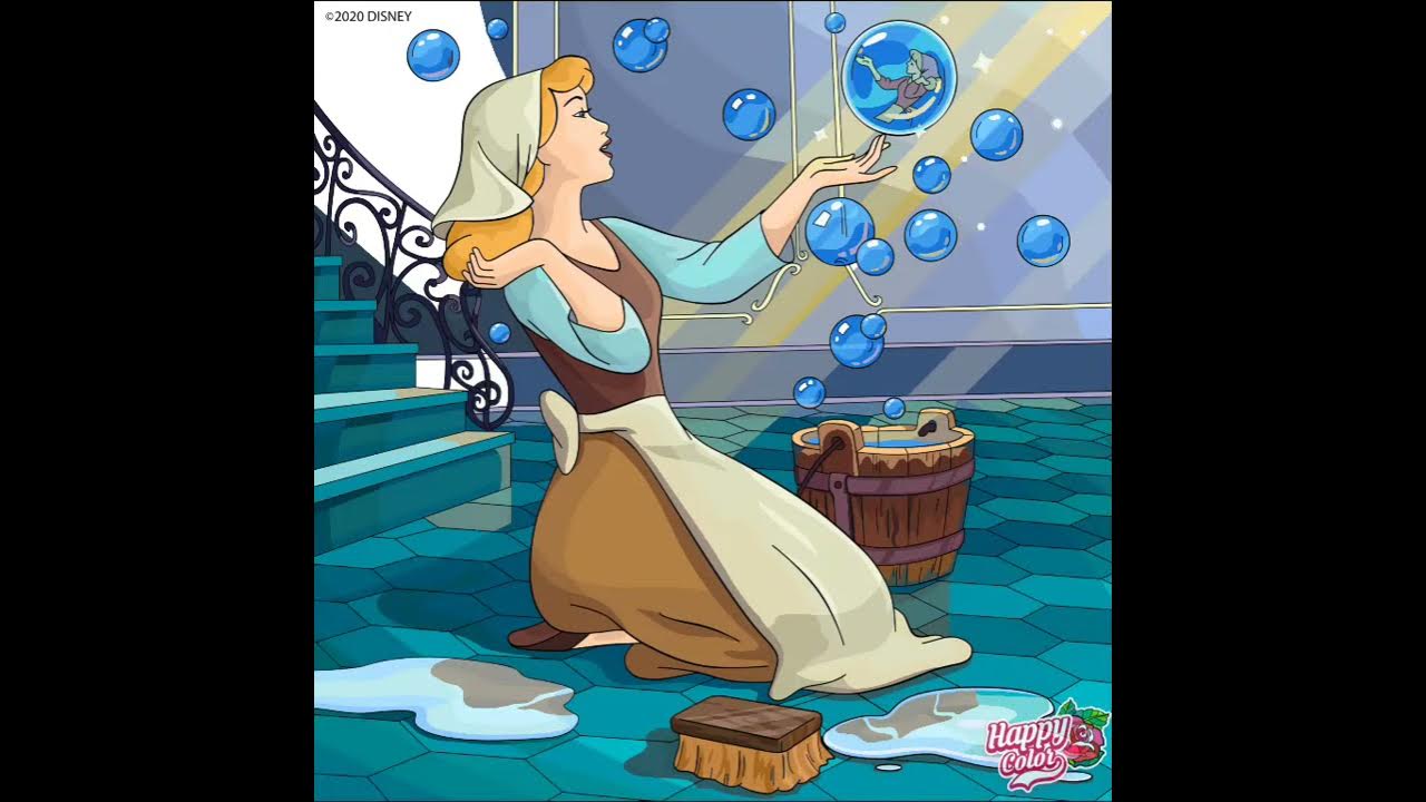 #Раскраска Happy Color. ДИСНЕЙ DISNEY. #Золушка моет пол. Мультфильм ...