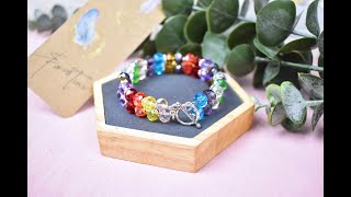 Beebeecraft DIY Colorful Crystal Bracelet with Glass Beads