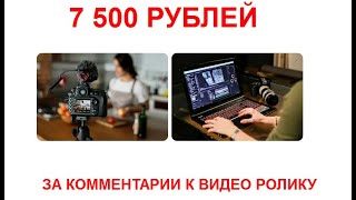 7500 рублей за комментарии к видео роликам Способ заработка