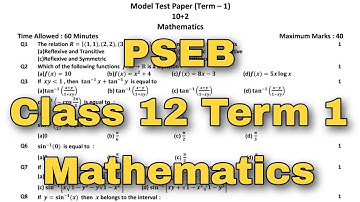 Class 12 Maths Sample Paper  | Term 1 | PSEB | 20/12/21 | Scholar Tutorial