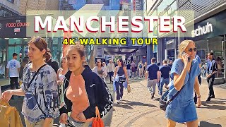 Тур пешеходной прогулки по Манчестеру, Соединенное Королевство | 4K Тур по центру города Манчестер
