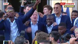 Pogba & Deschamps singing N'Golo Kanté chant!