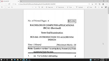 BCS-042 Question Paper and Solutions ||  INTRODUCTION TO ALGORITHM DESIGN || Examination Master