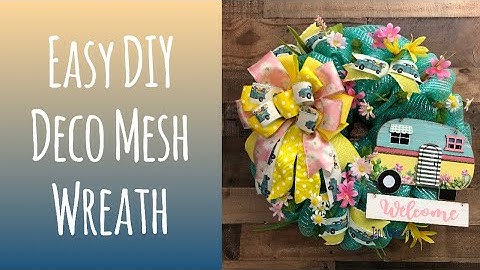 Deco Mesh Wreath - Bubble Method / Made with a 14” Dollar Tree Wreath Frame