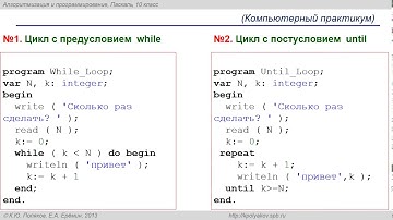 10 класс урок №2  "Циклические алгоритмы".