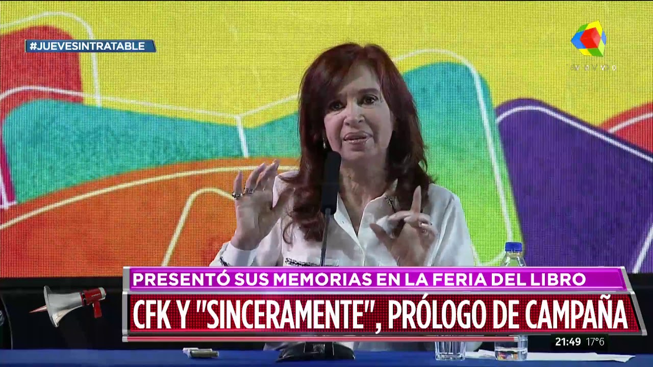 Cristina presentó #Sinceramente en la Feria del Libro - YouTube