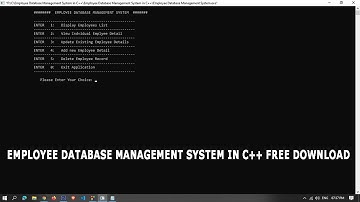 Employee Database Management system in c++ free download