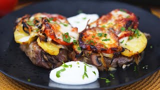 Quick Recipe for Pan-Fried Pork Neck with Gratinated Vegetables - A Dream Snack! - Paul Constantin