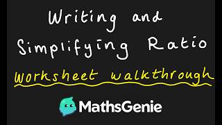 Writing and Simplifying Ratio Worksheet