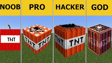 Pixel Art (NOOB vs PRO vs HACKER vs GOD) TNT block in Minecraft