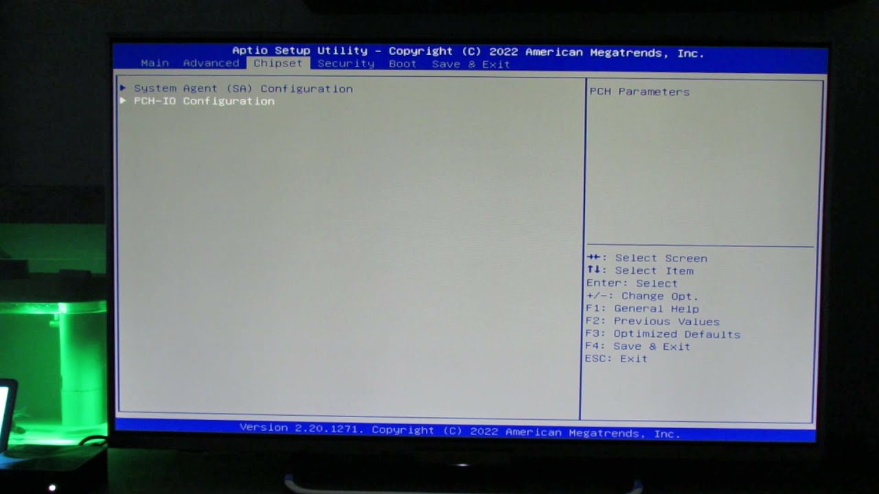 The BIOS of Beelink SEI8 Intel I3 8109U 16GB RAM 500GB NVMe SSD