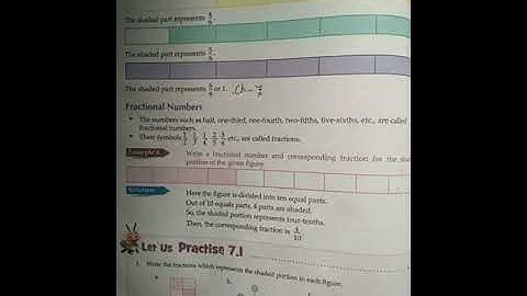 CLASS 4th-CBSE-Ch.7 Fractions (exercise 7.1 Fractional Numbers).