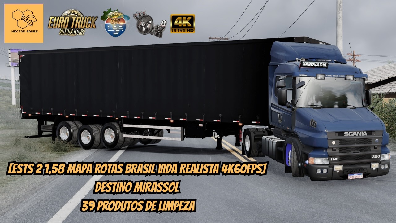 [ETS 2 1.58 MAPA ROTAS BRASIL VIDA REALISTA 4k60FPS] DESTINO MIRASSOL 39 PRODUTOS DE LIMPEZA