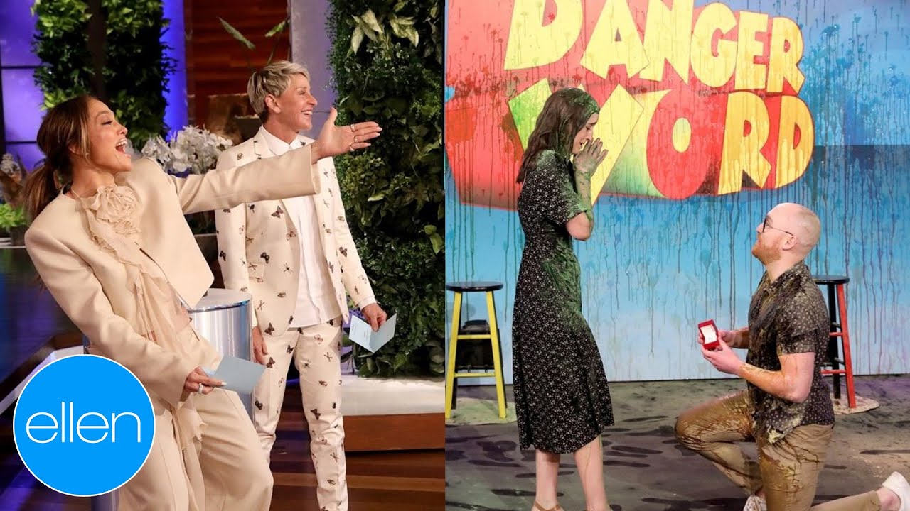 Jennifer Lopez & Ellen Play ‘Danger Word’ Ending in a Surprise Proposal