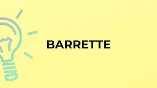 What is the meaning of the word BARRETTE?