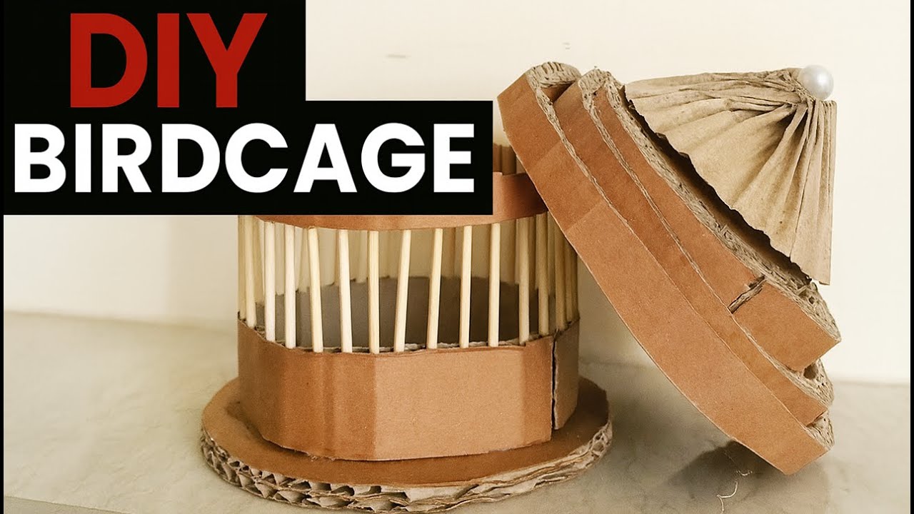 Как сделать клетку для птиц из картона | Изготовление мини-скворечников и миниатюрных клеток свои...