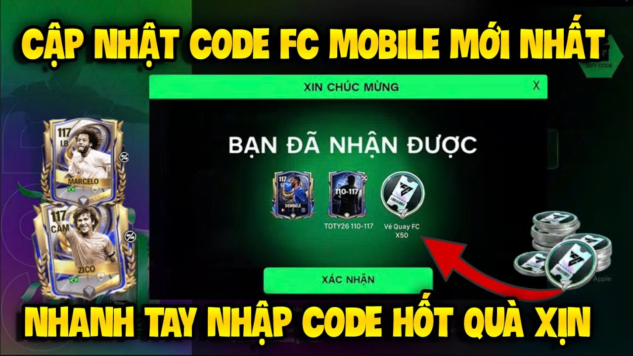 Tổng Hợp 3 Code Fc Mobile VN Mới Nhất 24/1 Nhận Quà UTOTY FV, Pack Cầu Thủ Và Gem Mừng Chiến Thắng