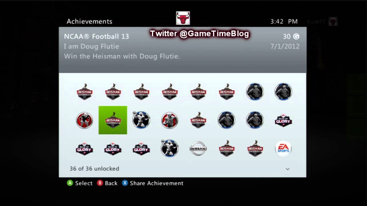 NCAA Football 13 Xbox 360 Achievements Unlocked - YouTube