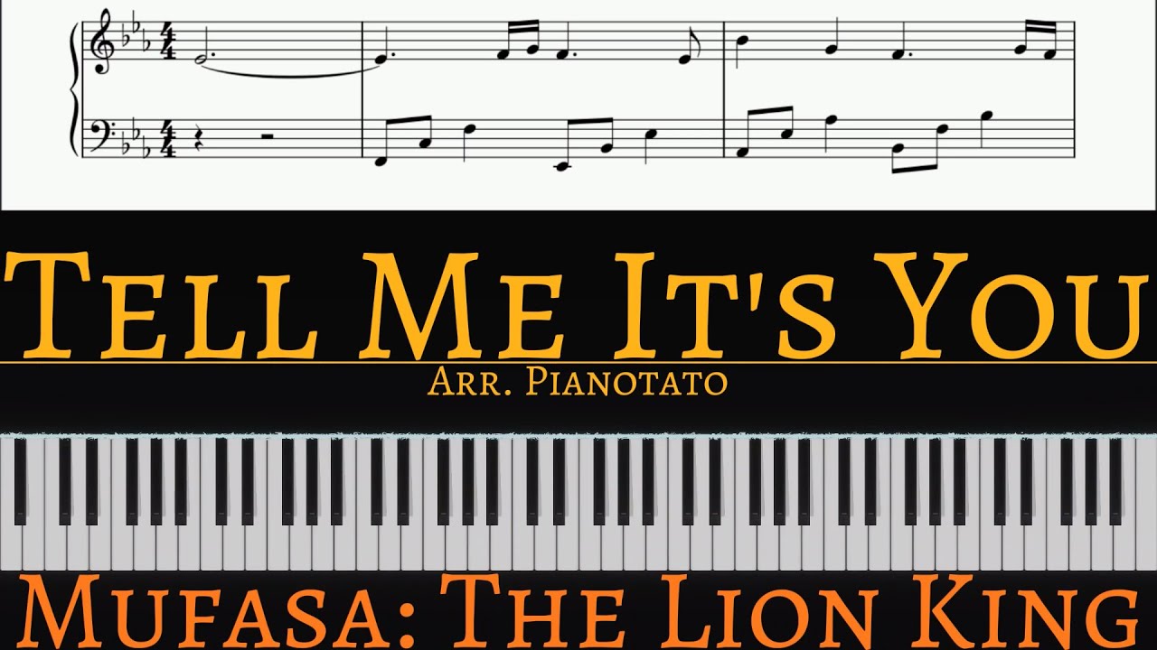 Aaron Pierre, Tiffany Boone - Tell Me It's You (Mufasa: The Lion King) | Piano cover by Pianotato
