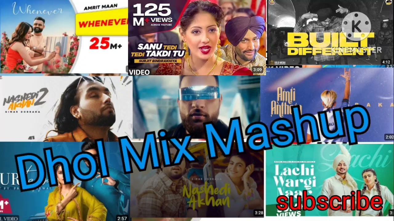 New Punjabi Songs  Dhol mix mashup  Non stop Bhangra Mashup  New punjabi dhol mix mashups 