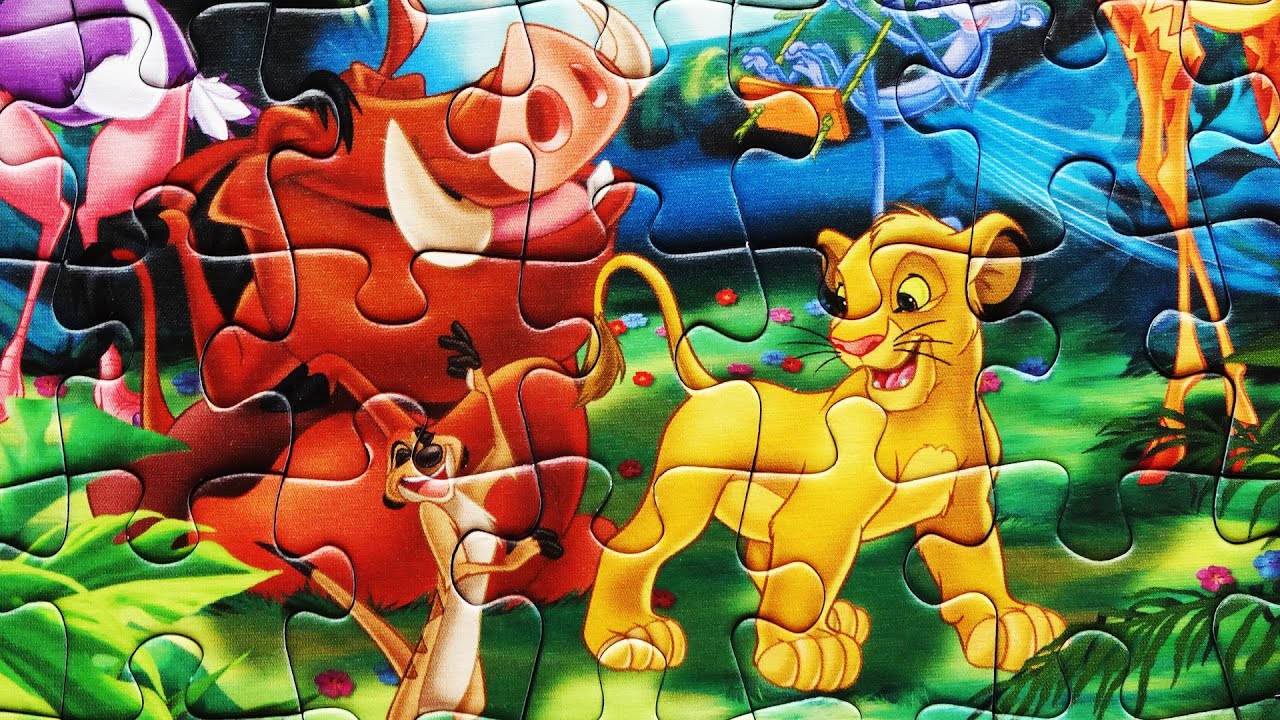 The Lion King Jigsaw Puzzle Disney Games Rompecabezas Full Puzzle For Kids Toys Simba Timon