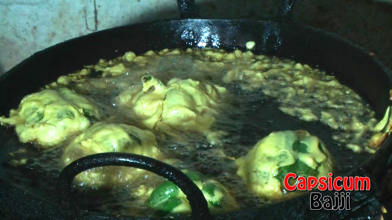 CAPSICUM BAJJI | Bell Pepper Fritters | Rajahmundry Street Foods - RARE STREET FOOD street food