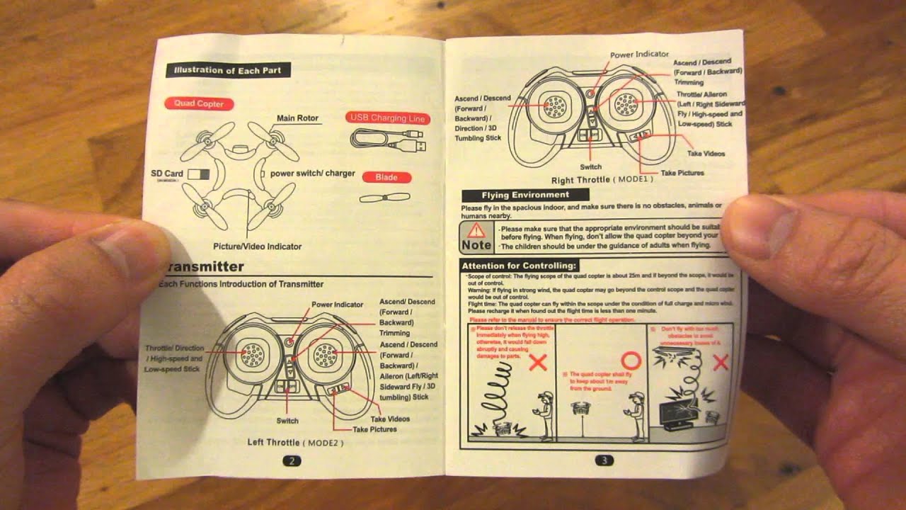 Cheerson CX-10C Drone - The Instruction Manual Page by Page - YouTube