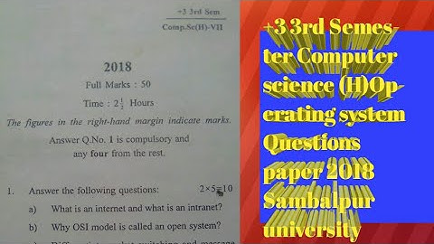 +3 3rd Semester Computer science (H) Operating system Questions paper 2018