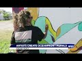Vibe creative district murals reflecting on diversity come to life in vivid color