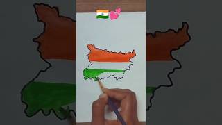 Indian fag drawing🔥on bihar map || #india #shorts#youtubeshorts #trending#indianflag#song #nancyarts