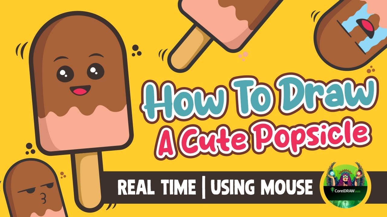 How to Draw a Cute Popsicle Using a Mouse in 7 Minutes I CorelDraw