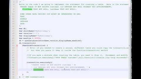 Web SQL Database Mini Tutorial