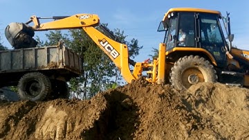 JCB 3DX Machine Making Drain-JCB Dozer Loading Soil In Tractor pulling/JCB & Tractor. #EarthPlanet