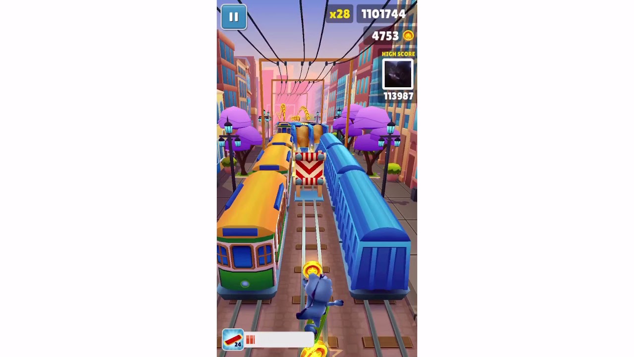 Playing subway surfers for fun - YouTube