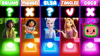 Encanto Bruno VS Mirabel VS Frozen Elsa VS Tangled VS Cocomelon IN Tiles Hop Elimination Battle! screenshot 5