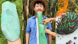 Have you ever eaten blue dinosaur eggs|Chinese Mountain Forest Life And Food #MoTiktok #Fyp