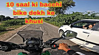 10 saal ki bacchi race karo race karo bolne lagi ♥️ biker lover  @abfilmsktm
