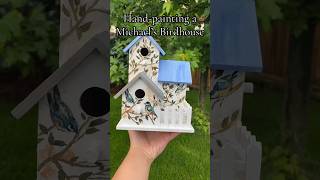 Hand-painted birdhouse for spring🌷💐✨ #Michaels #craft #art #spring #bird #painting #birdhouse #fyp