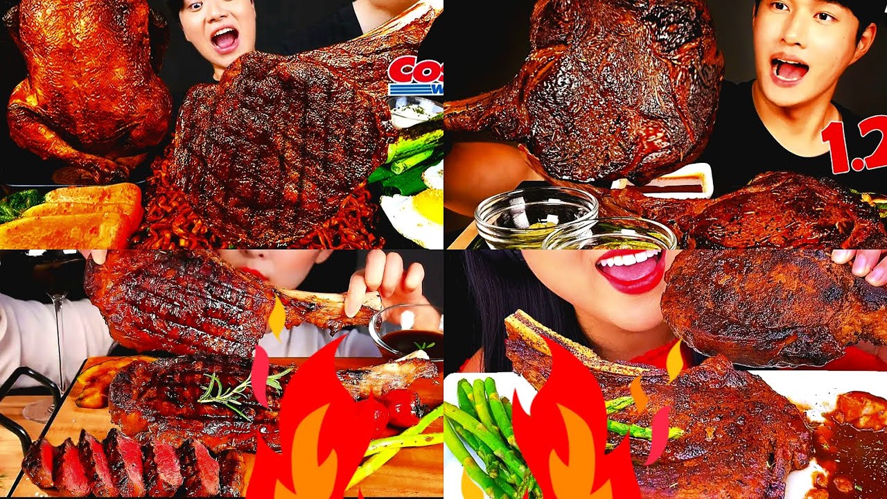 🔥Tomahawk steak 🥩juicy steak mukbang compilation 🤤🔥